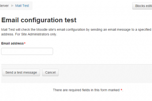 Screenshot: Moodle Mail Test