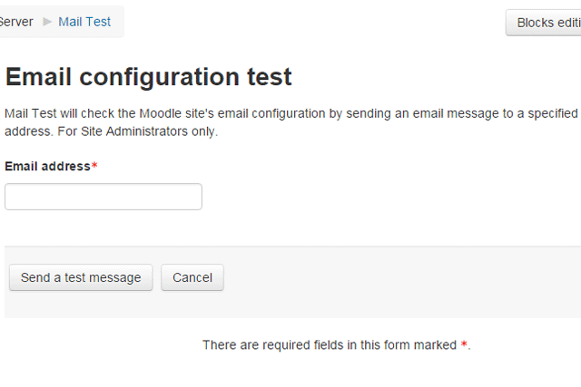 Screenshot: Moodle Mail Test