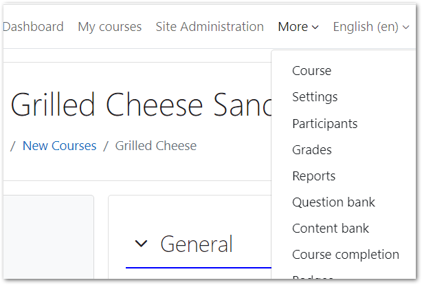 Better Moodle LMS classic navigation in custom menu
